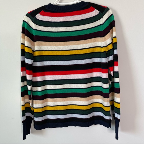 J. Crew Cashmere Crewneck Sweater in Multistripe Size Medium - Picture 5 of 8